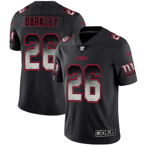 Men New York Giants #26 Barkley Nike Teams Black Smoke Fashion Limited NFL Jerseys